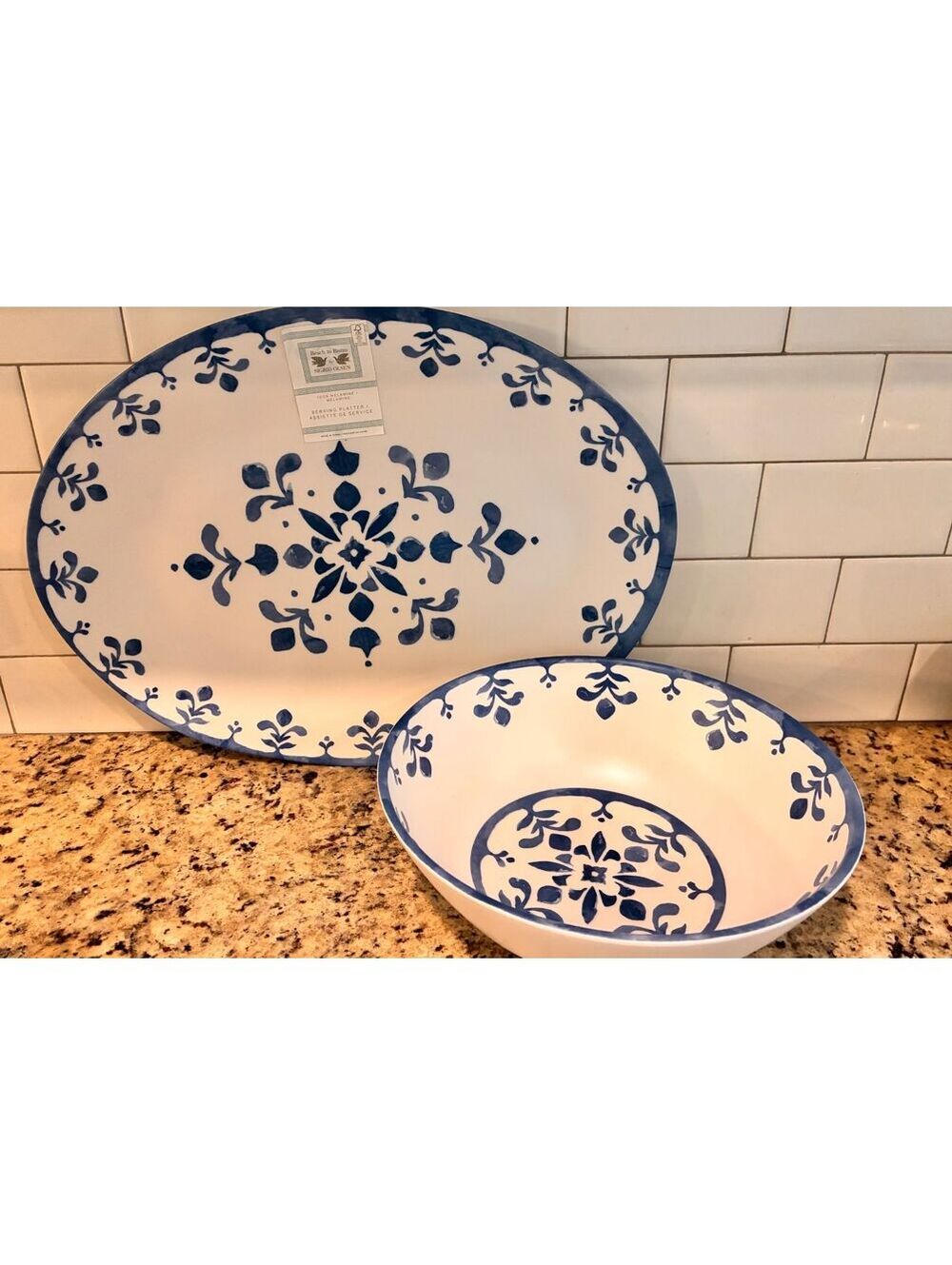 Beach to Bistro Sigrid Olsen 100% Melamine Serving Platter and Bowl Set